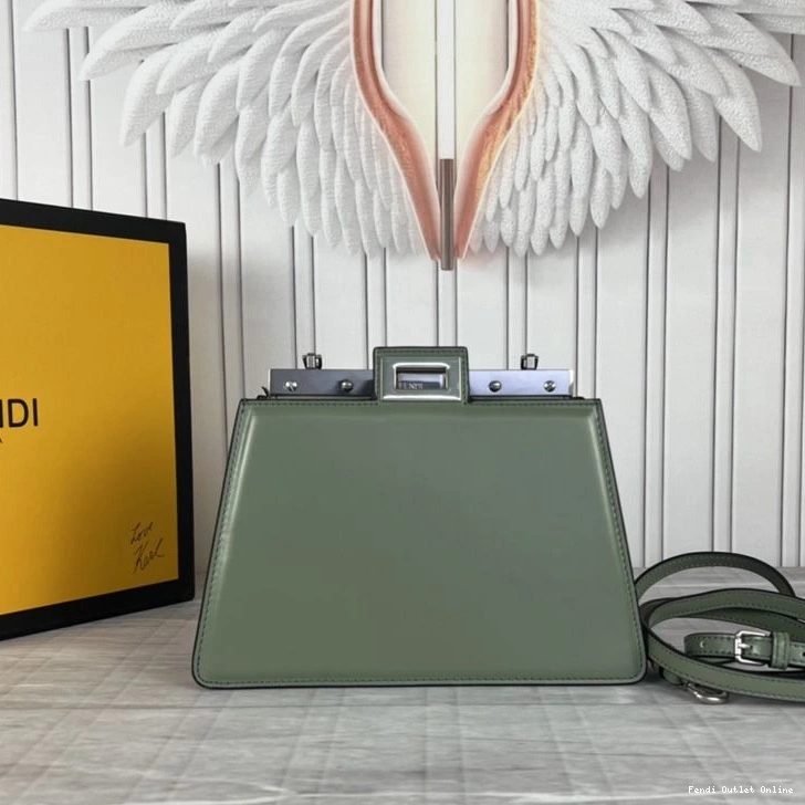 Affordable Mini Green In Calf Cut Leather Bag Peekaboo Fendi 0804
